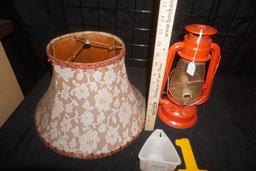 Lamp Shade, Red Barn Lantern, Advertising Pieces From Gary, S.D.