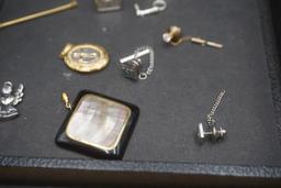 Tin Pins, Pendants, Cufflinks