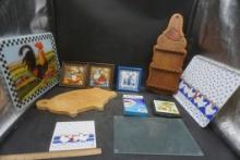 Cutting Boards, Wooden Spoon Holder, Tray, Pictures, Illinois Cast Iron Wall Piece