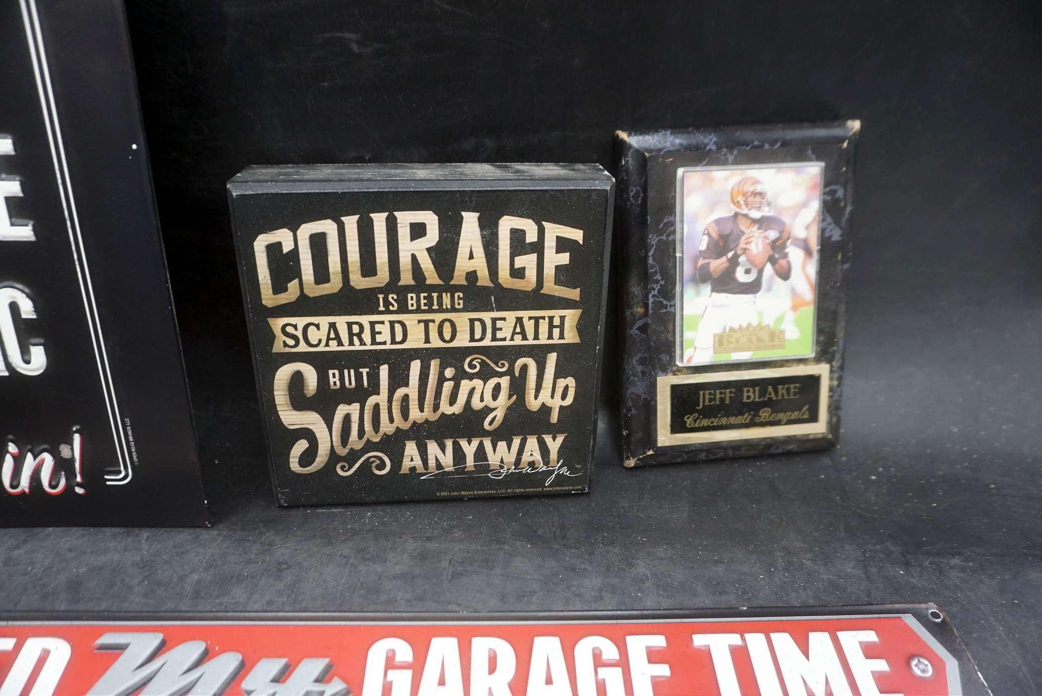 3 Signs & Jeff Blake Football Card Plaque