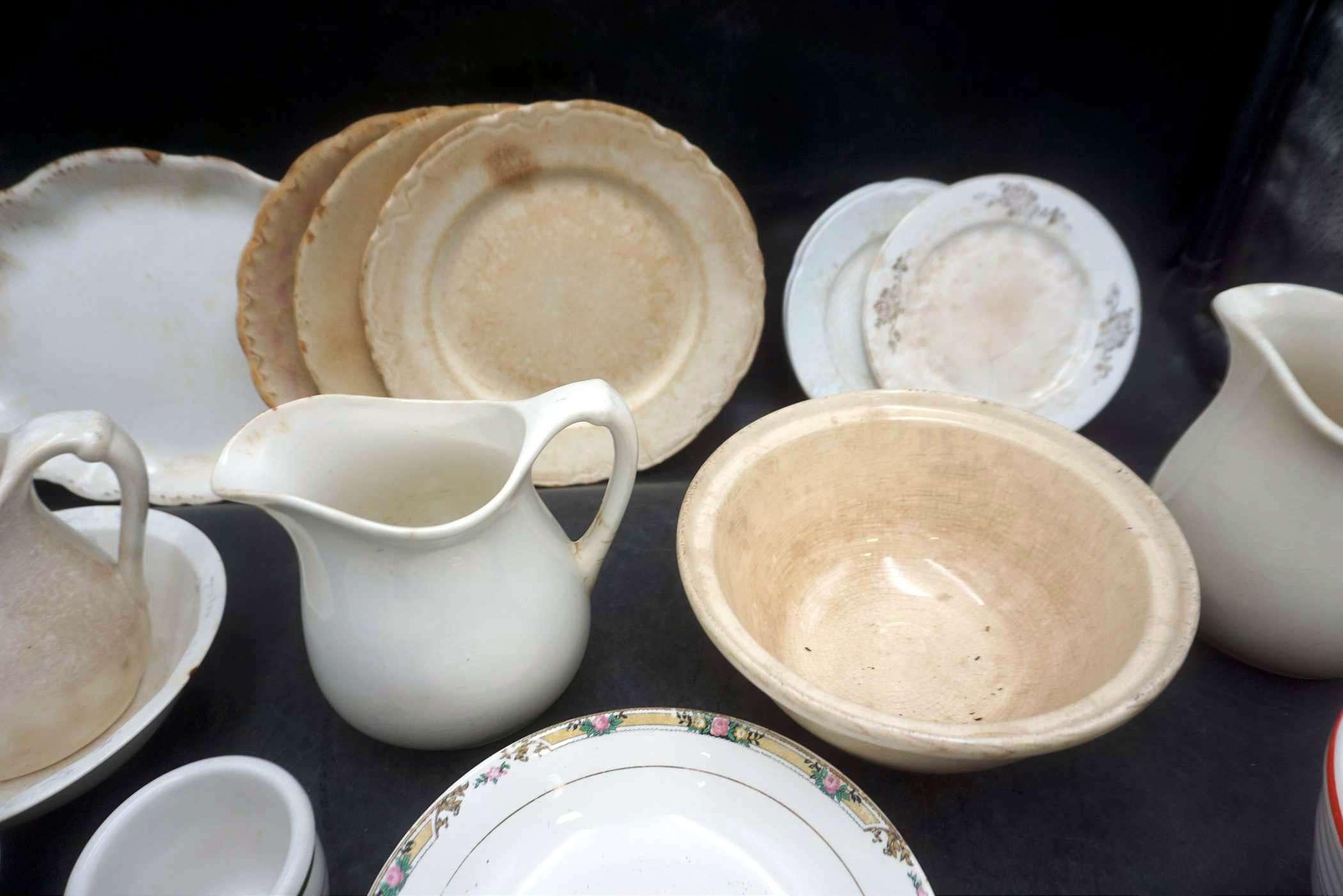 Plates, Pitcher, Bowls (One Is Kimball, S.D.)