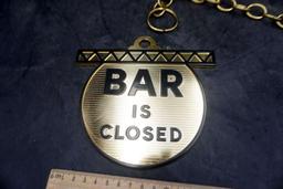 Plastic Hanging "Bar Is Closed" Sign
