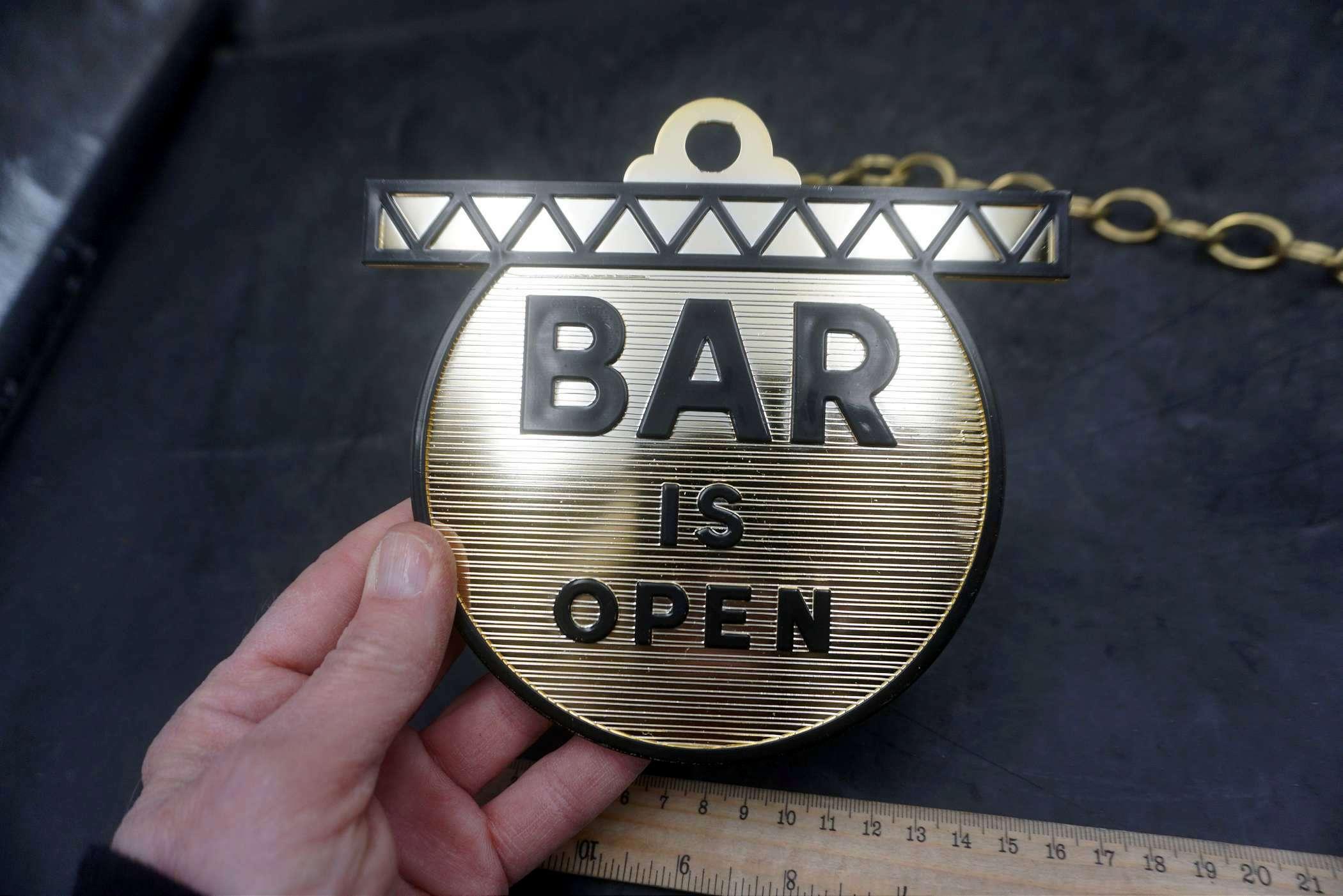 Plastic Hanging "Bar Is Closed" Sign