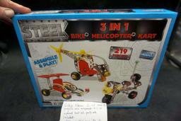 Steel 3 In 1 Bike-Helicopter-Kart (2 Are Not Opened & 1 Is Opened But Complete)
