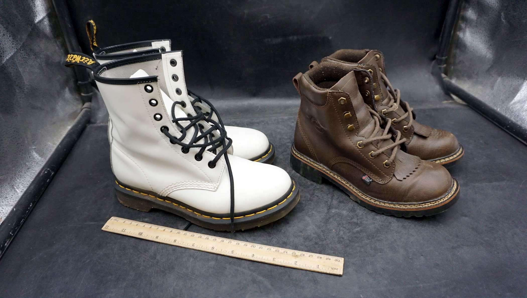 Justin Boots (Size 3D) & Dr. Martens Boots (Size 7)