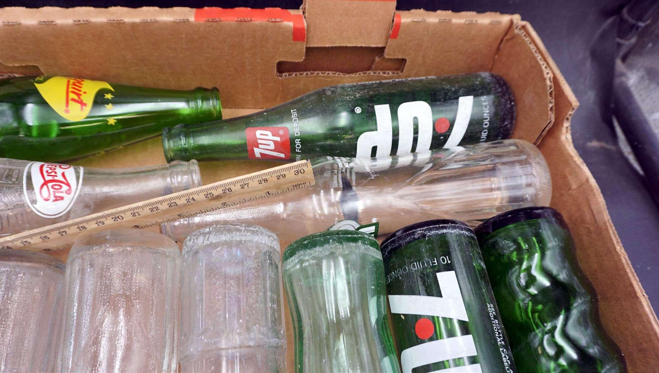 Glass Bottles - 7Up, Crush, Pepsi-Cola, Coke & Squirt