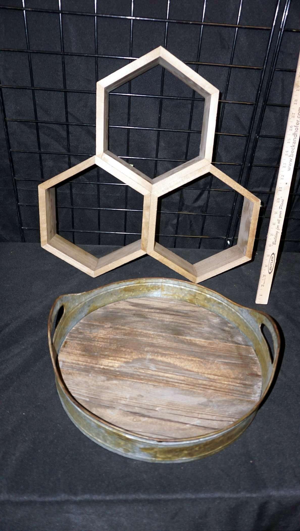 Display Tray & Hexagon Shaped Shelf