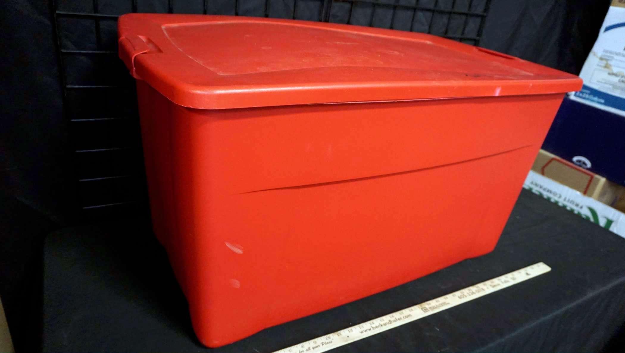 Red Tote W/ Lid