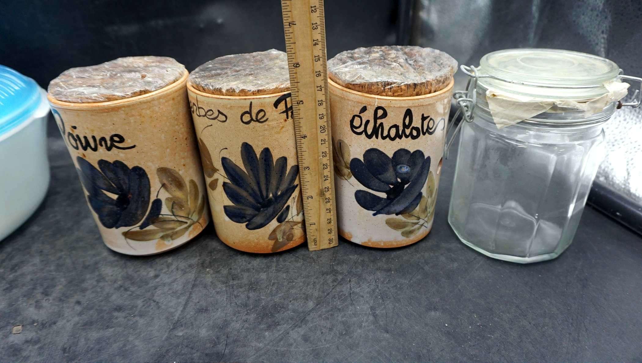 Food Storage Set, Glass Jar, Containers W/ Cork Stops