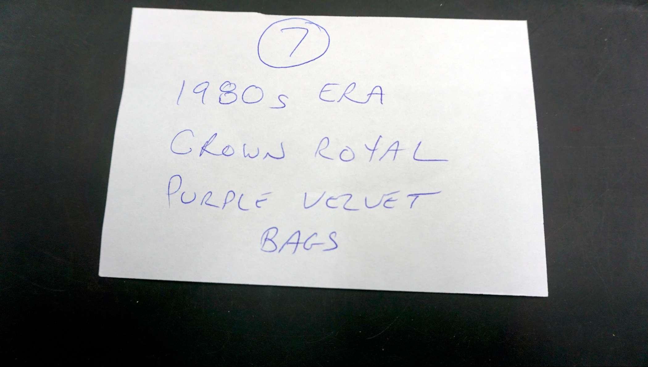7 - 1980'S Era Crown Royal Purple Velvet Bags