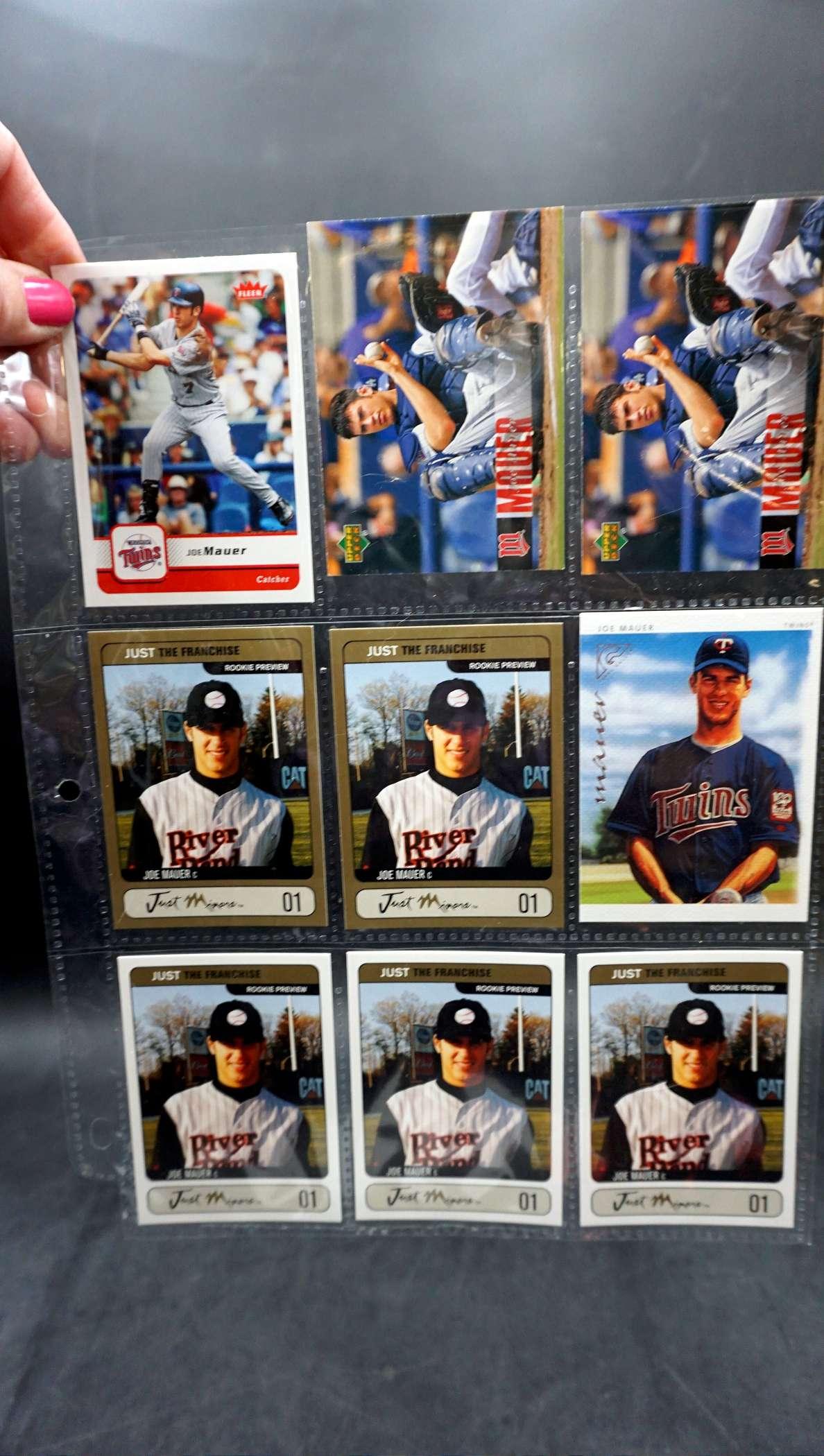 9 Joe Mauer Cards - 6 - Pre Rookie & 3 - 2Nd Year Cards