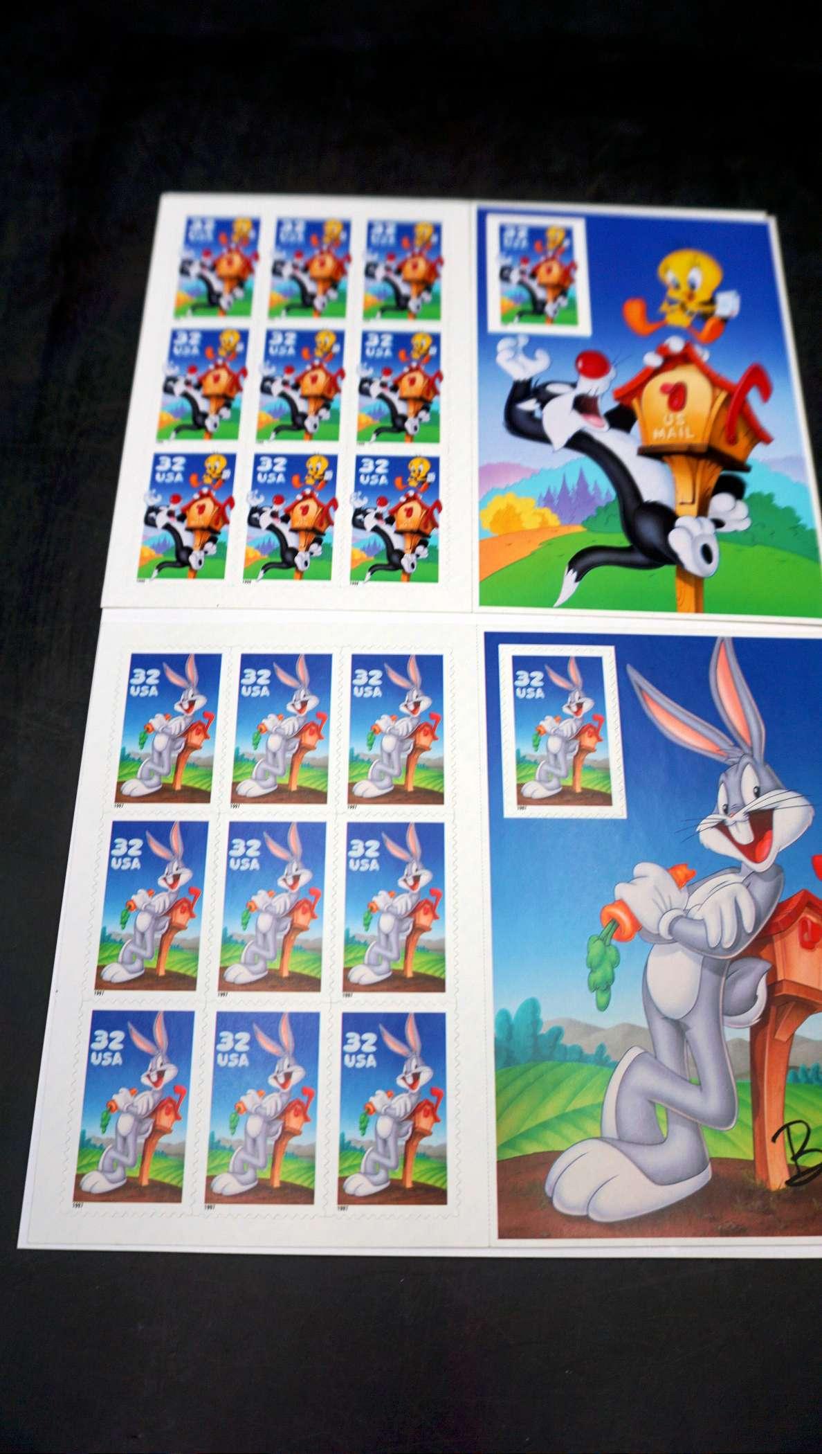 1997 & 1998 20-32 Cents U.S. Unused Stamps - Bugs Bunny, Tweety & Sylvester