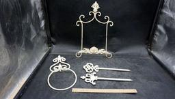 Metal Decorative Stand, Towel Holder & Stakes