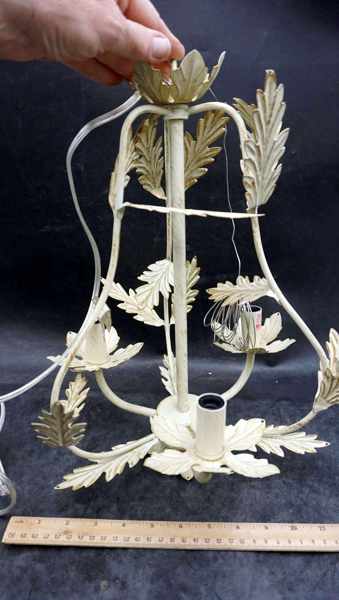 Electric Metal Leaf Chandelier W/ Wiring Accessories