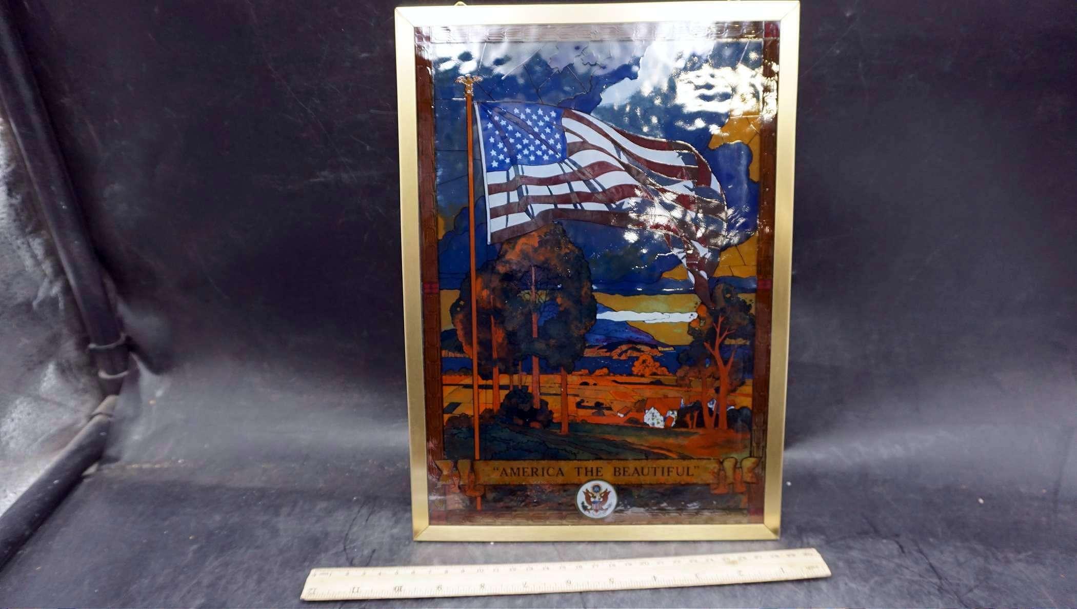 "America The Beautiful" Stained Glass Picture