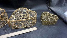 3 - Heart Shaped Wire Baskets