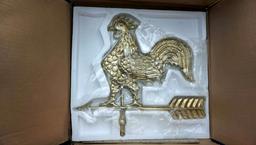 Golden Colored Rooster Weather Vane