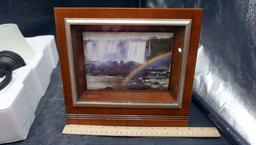 Framed Rainbow Picture & 2 Wall Sconces (Battery Operated)