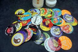 Assorted Pogs & Apollo 13' Spaceship Container