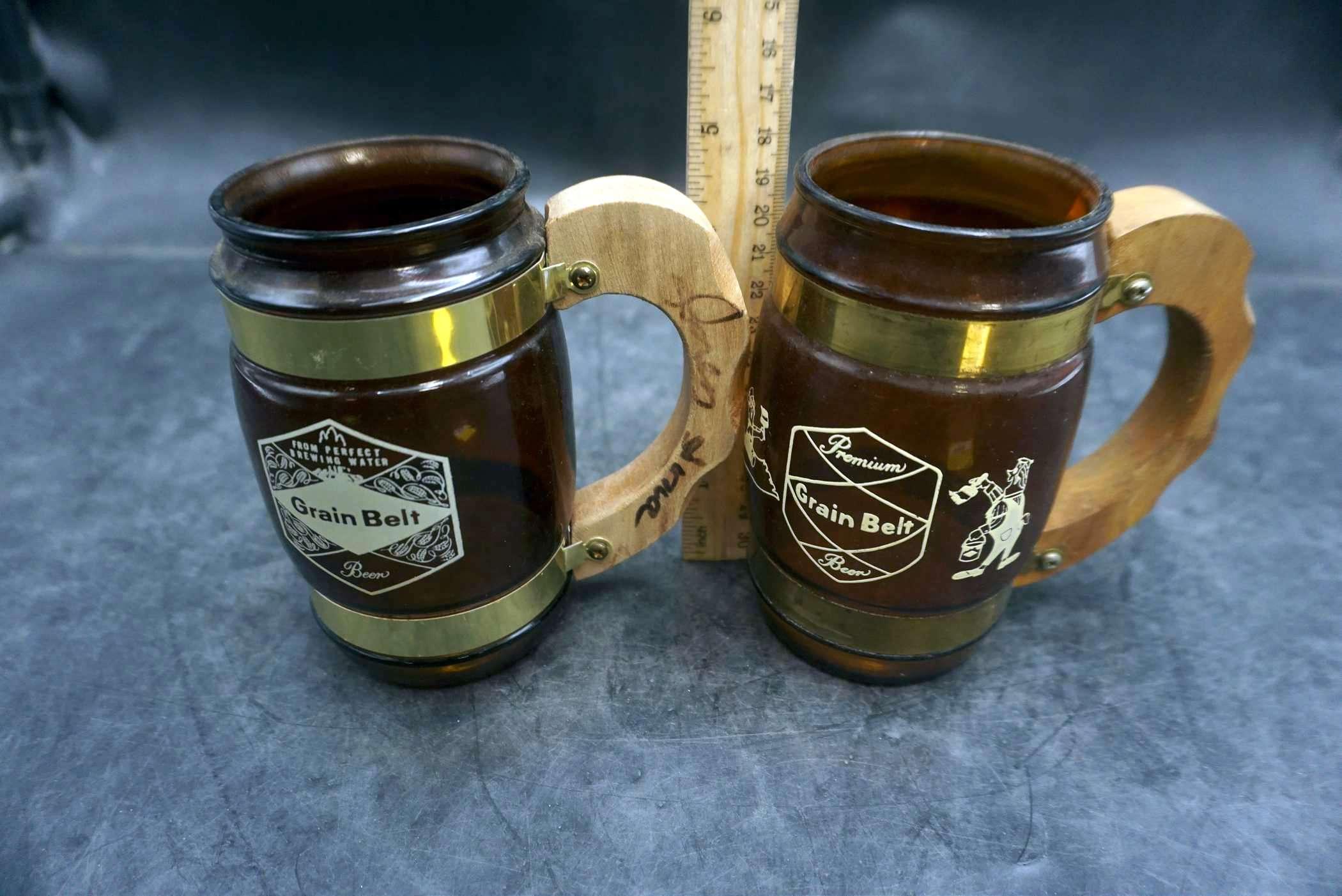 2 - Grain Belt Beer Mugs (One Is Signed)