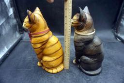 2 - Cat Statues (Small Chip On Ear)