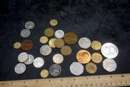 Assorted Foreign Coins & Tokens