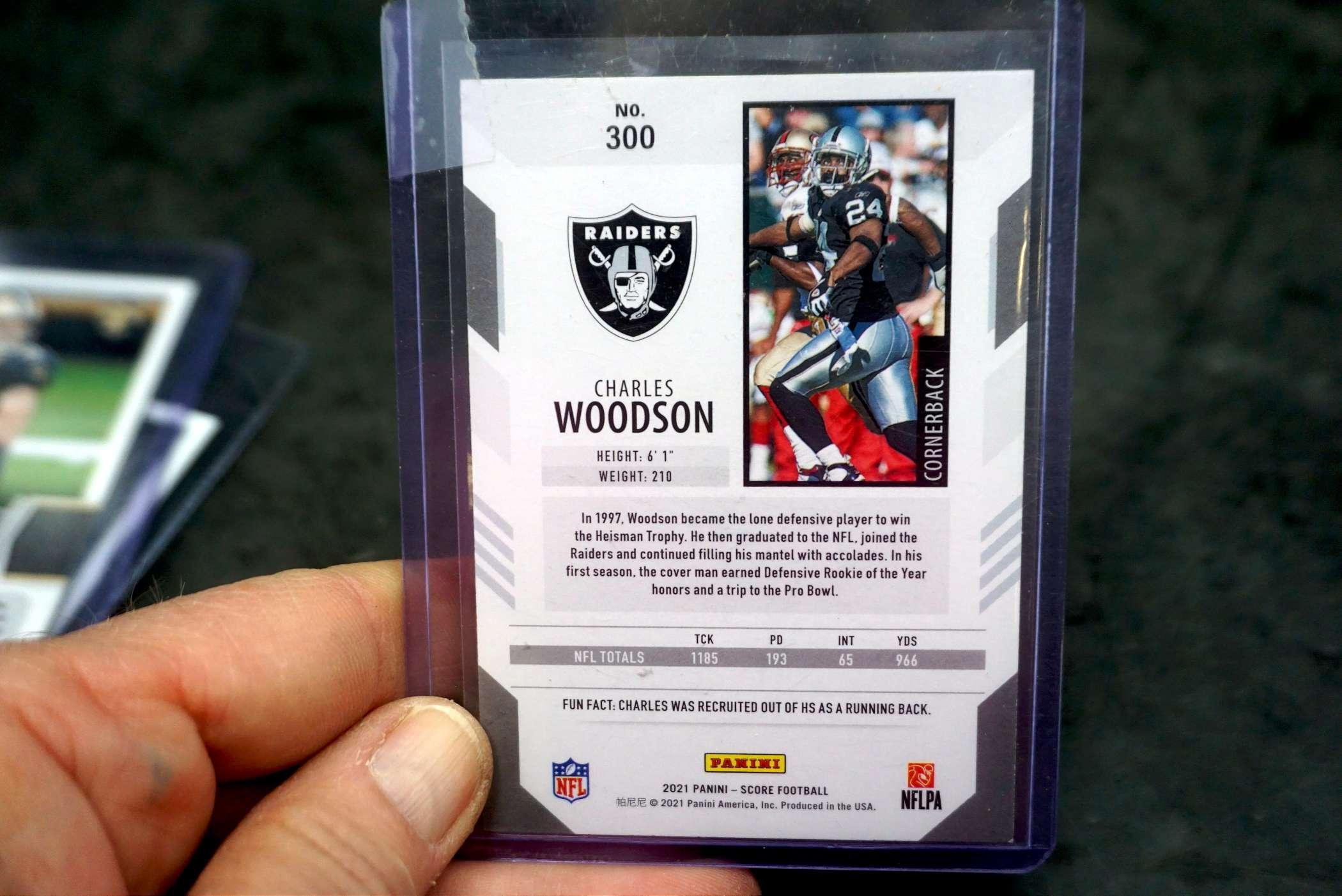 4 Sports Cards - Woodson, Brees, Hayes & Hutchinson