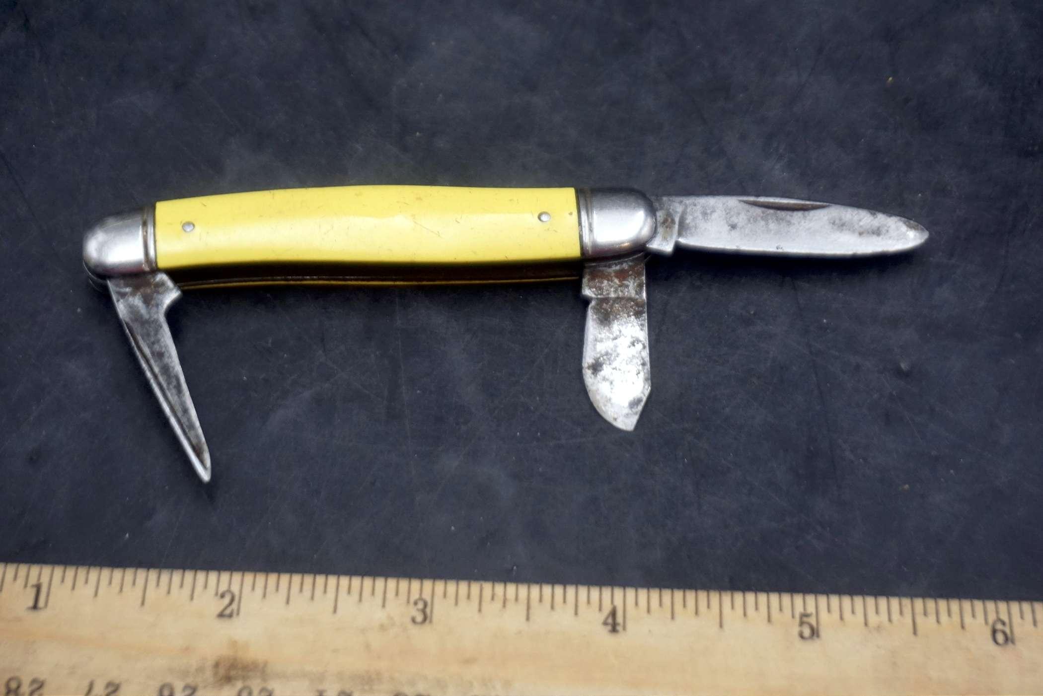 Yellow Folding Knife