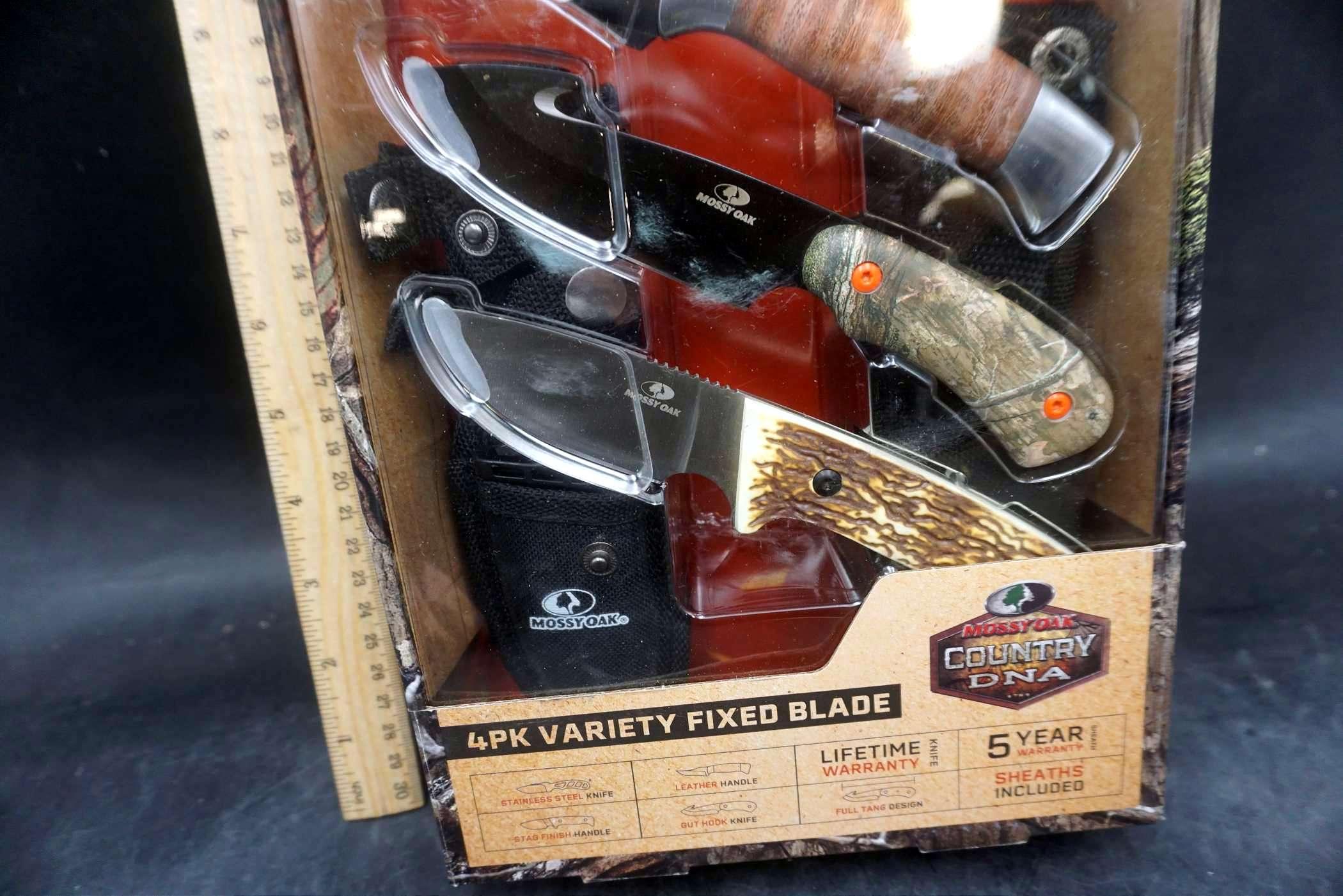 Mossy Oak 4 Pk. Variety Fixed Blade Knife Set