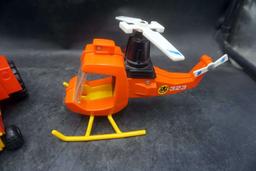 Fisher-Price Helicopter & Plastic Tractor