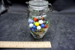 Glass Jar W/ Marbles