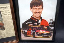 Davey Allison - Framed Picture & Framed Newspaper Article