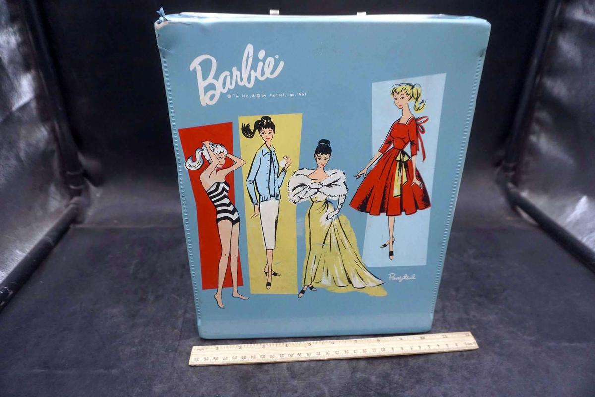 Barbie Case W/ 2 Barbies (Some Cracks/Chips)