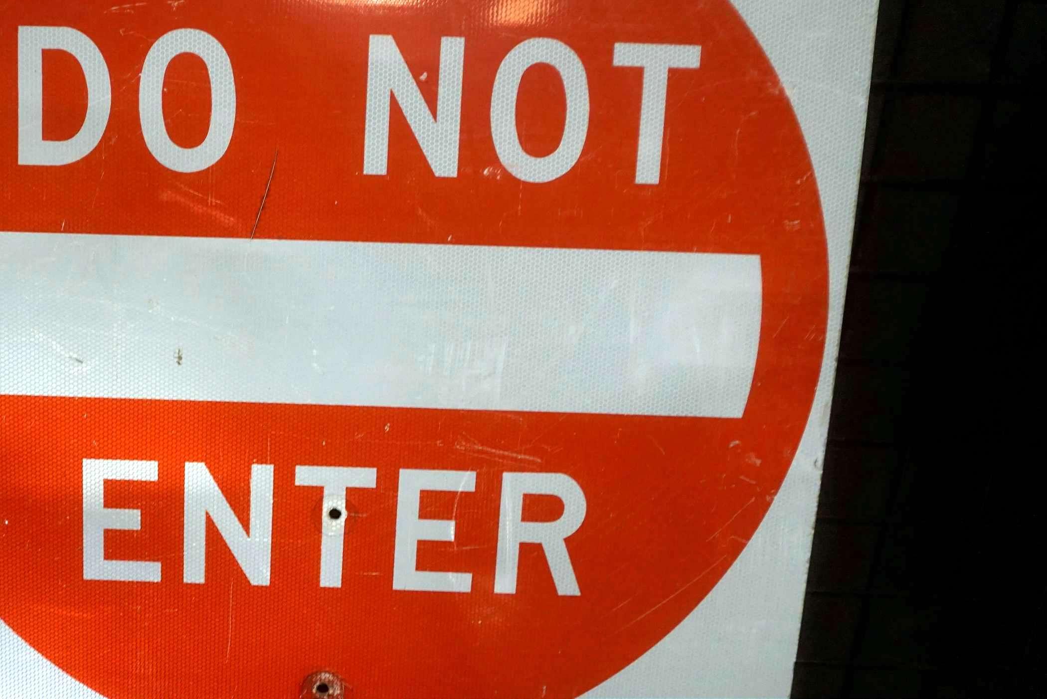 Metal "Do Not Enter" Sign