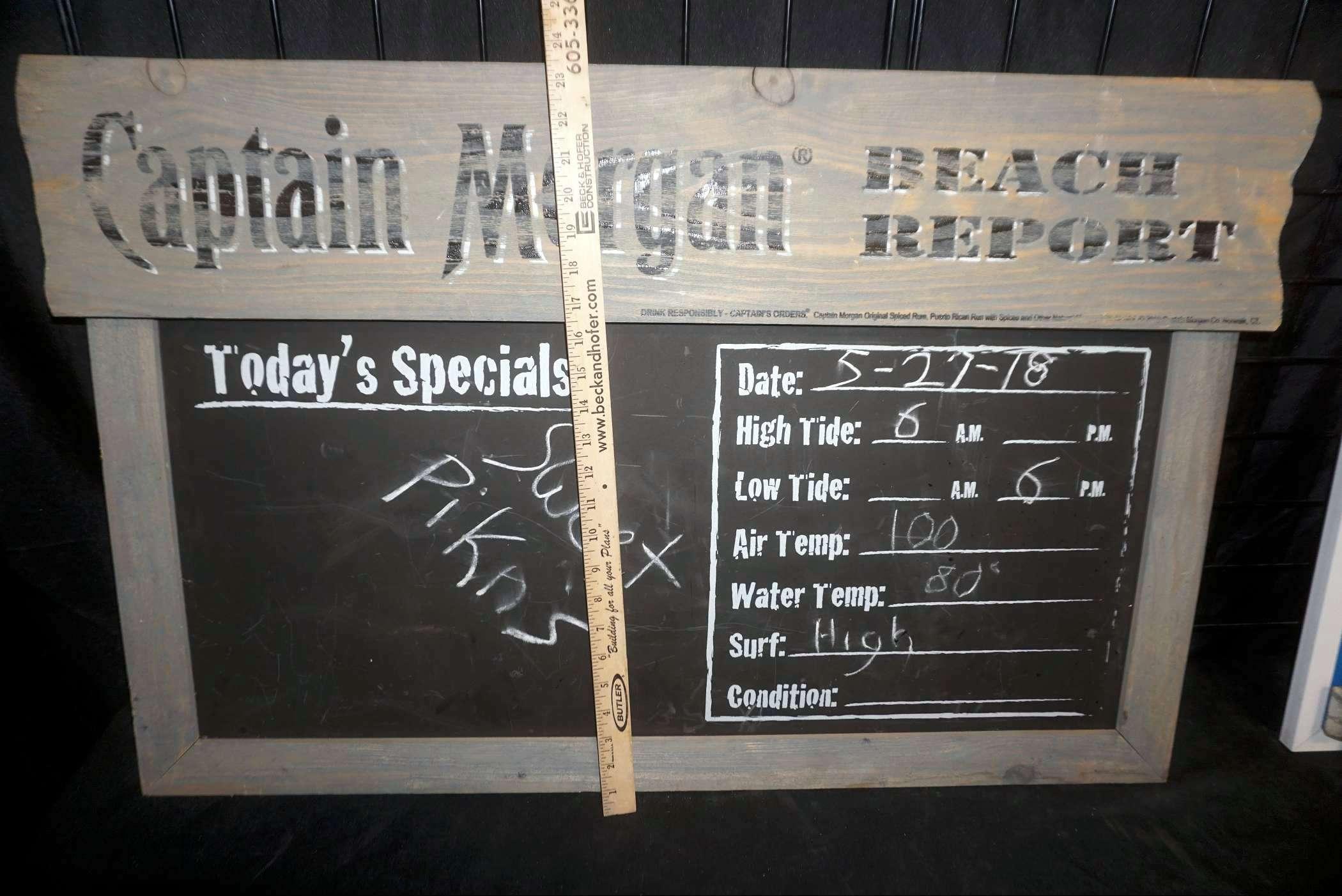 Captain Morgan Beach Report Chalkboard