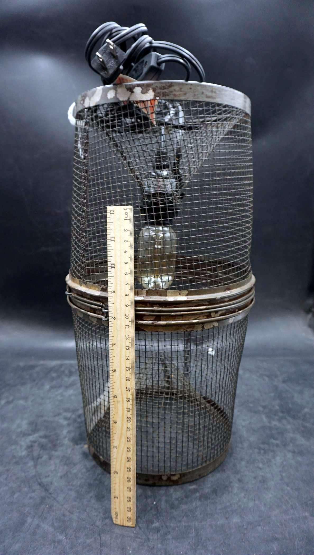Metal Mesh Cage-Like Light Fixture