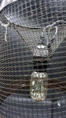 Metal Mesh Cage-Like Light Fixture