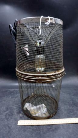 Metal Mesh Cage-Like Light Fixture