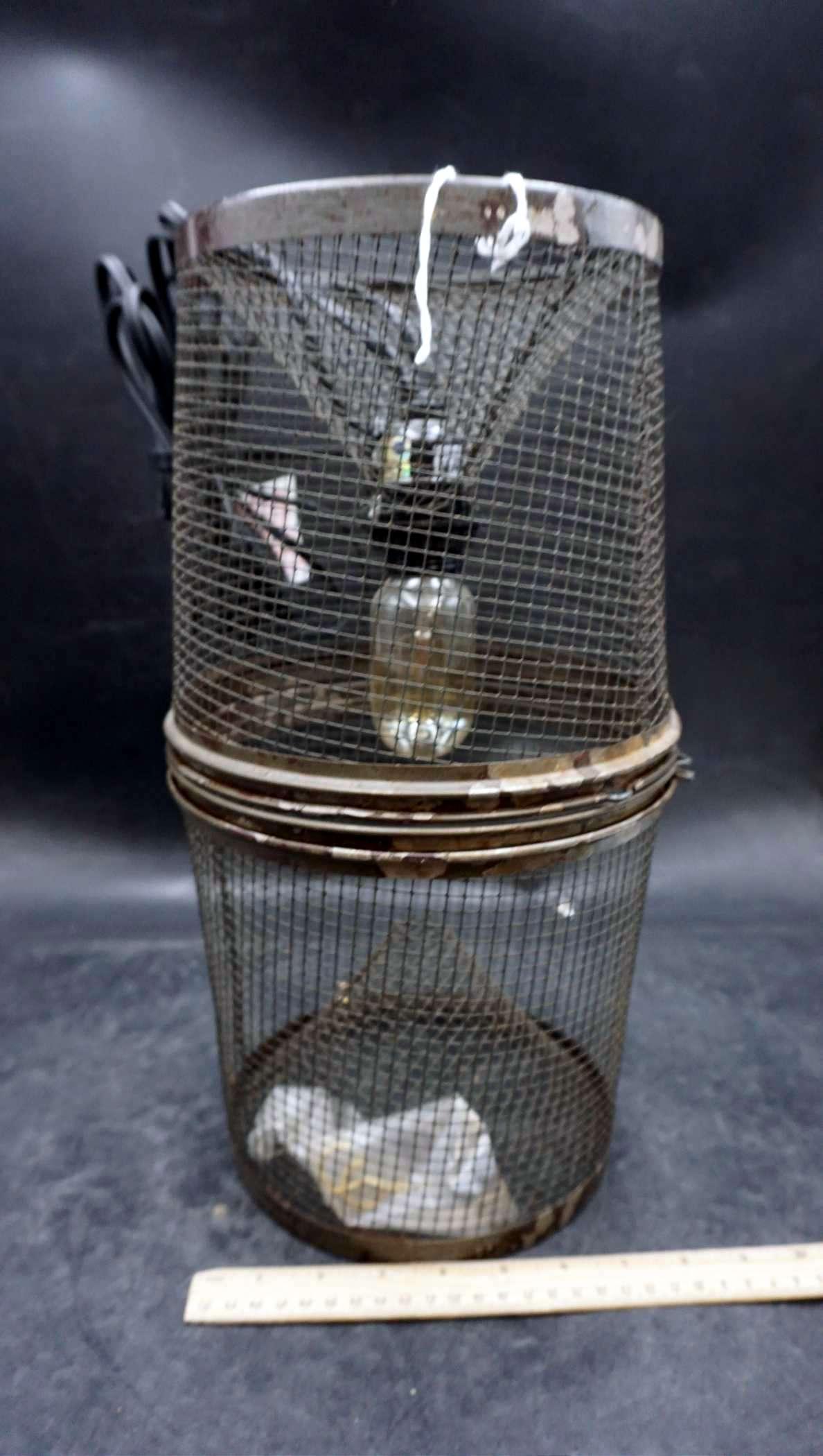 Metal Mesh Cage-Like Light Fixture