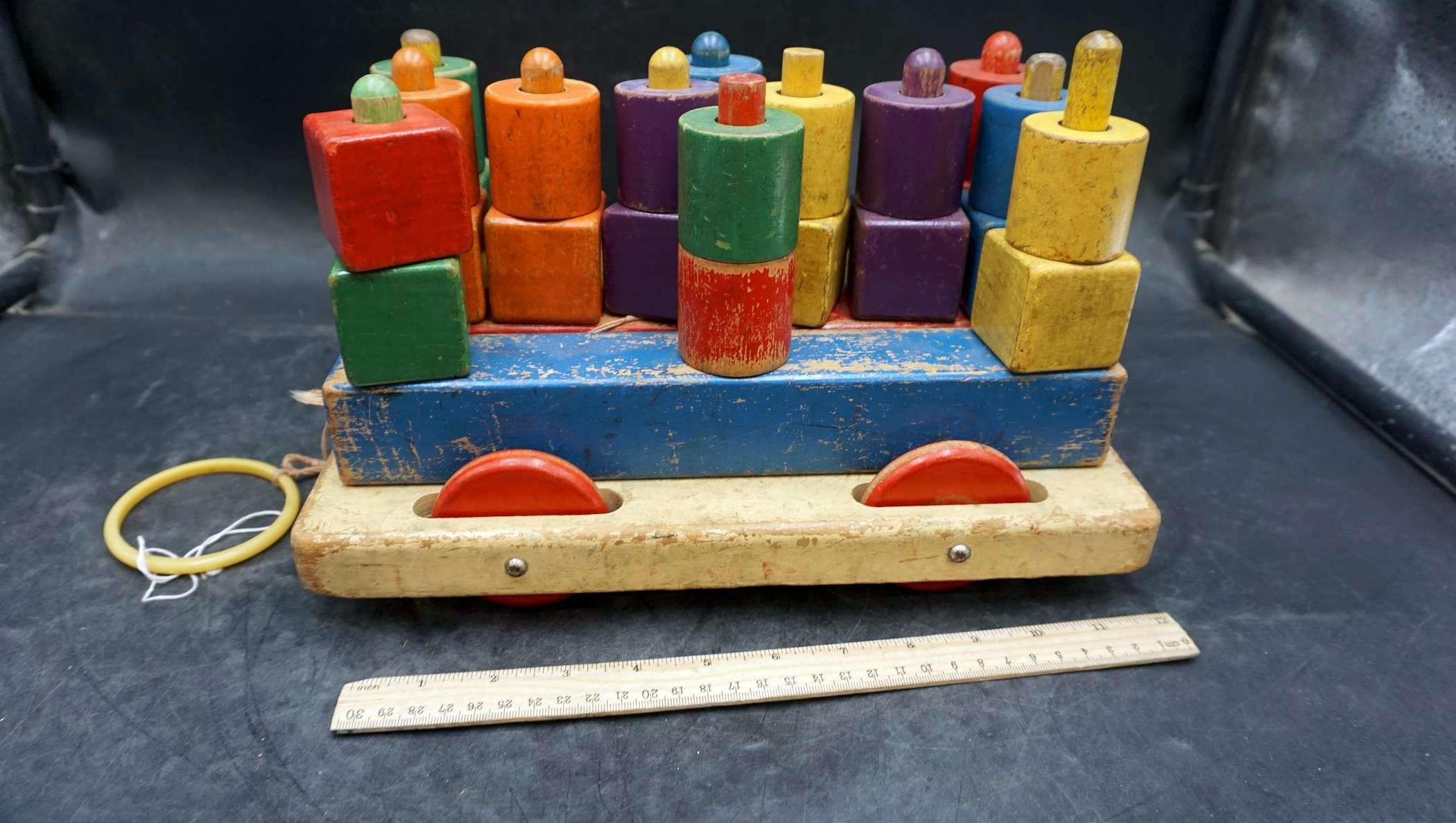 Wooden Block Pull-Behind Toy