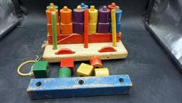 Wooden Block Pull-Behind Toy