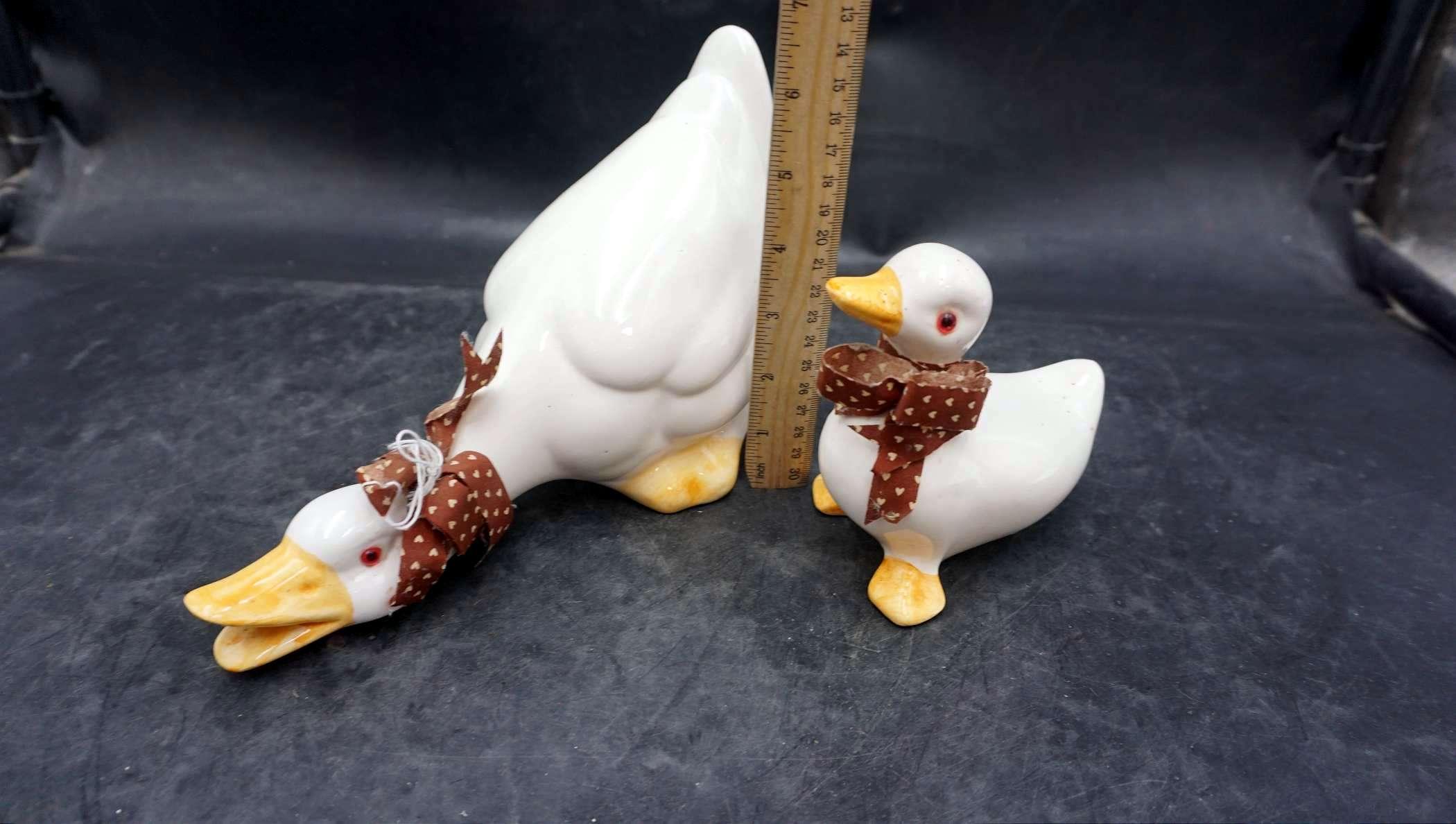 Goose Figurines, Rolling Pin, String Lights