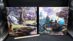 2 Disney Canvas Pictures - Snow White & Cinderella