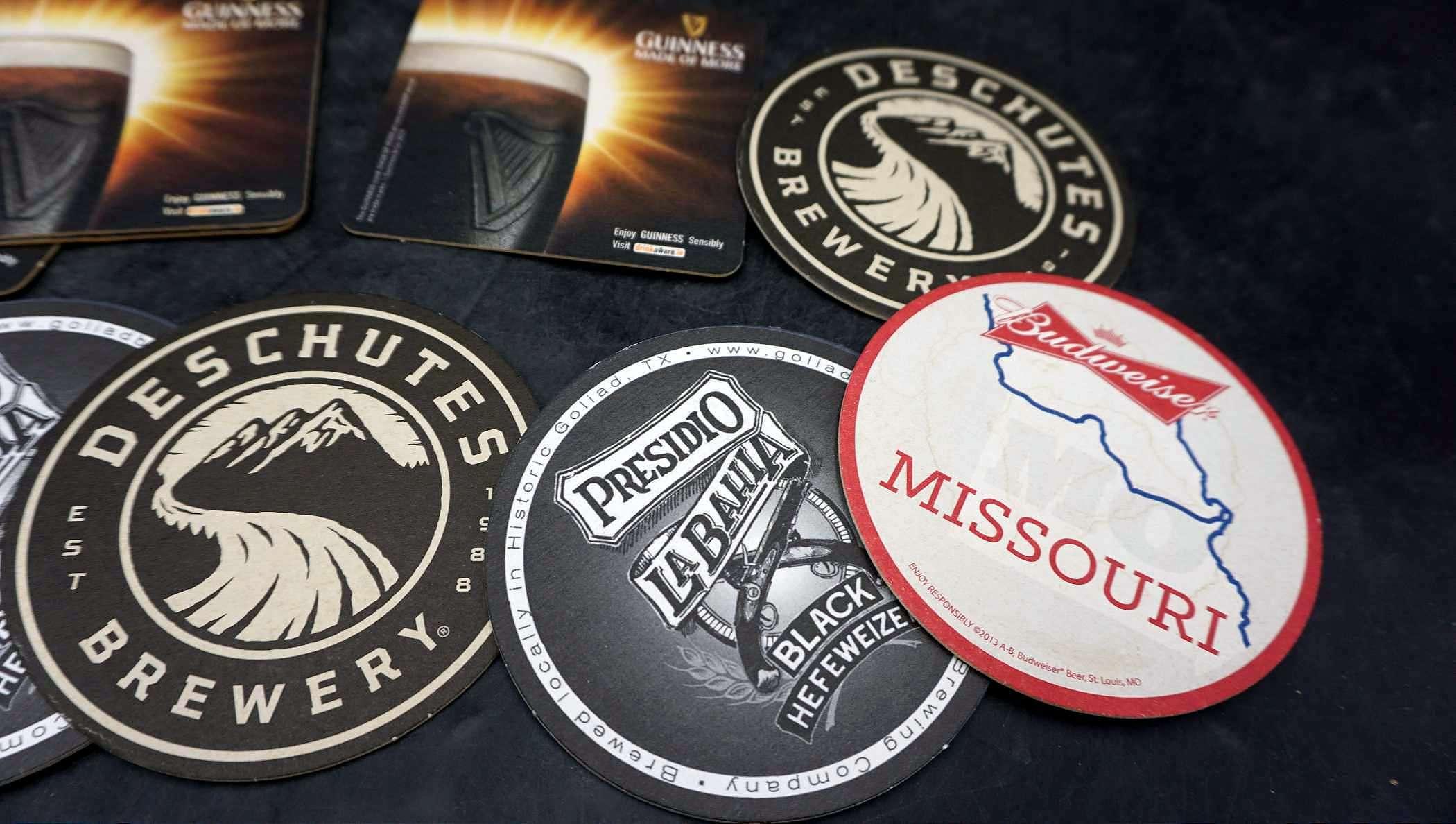 Beer Coasters & '68 Motorcycle License Plate