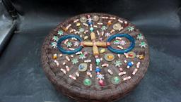 Basket W/ Beaded Lid