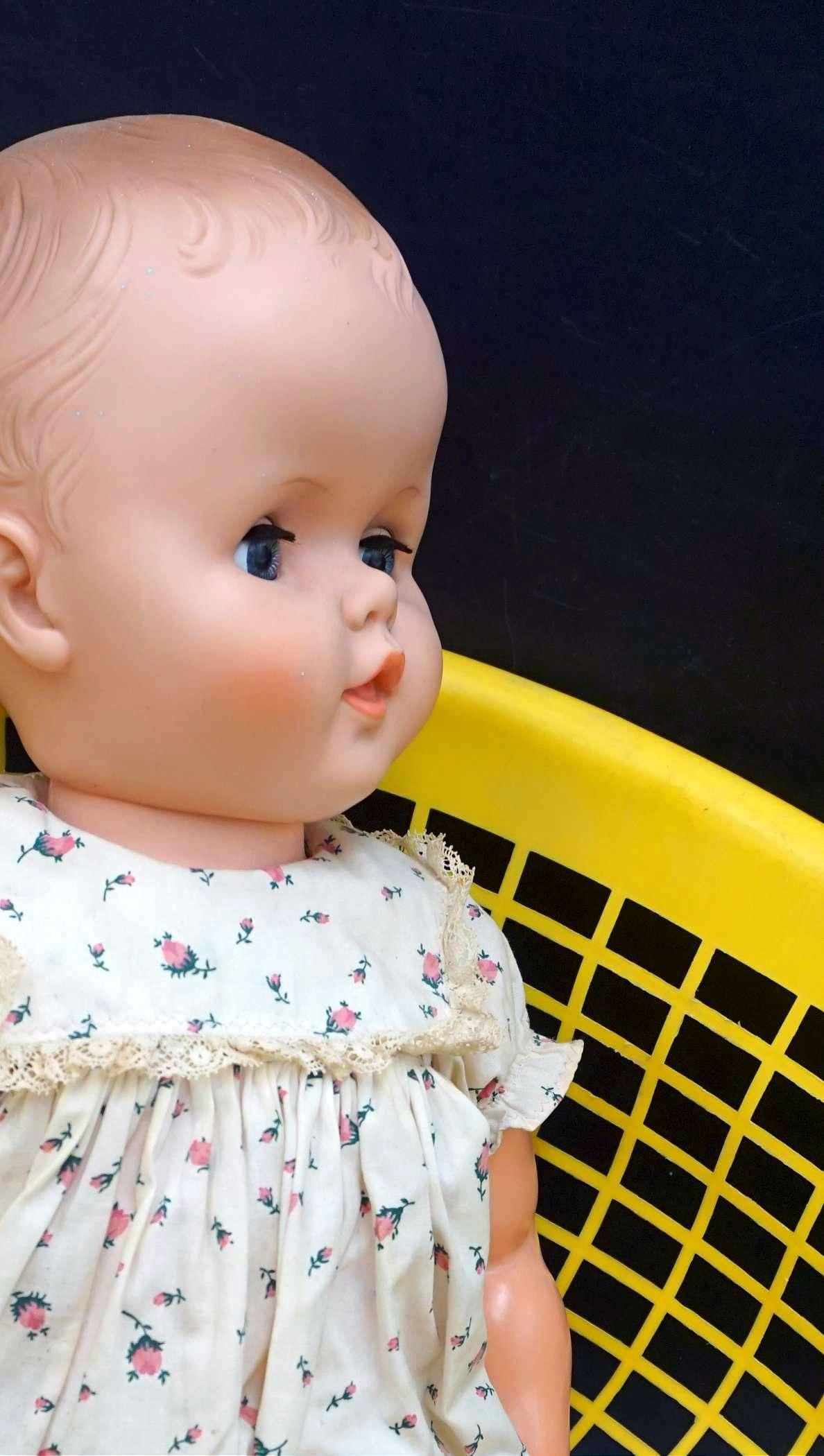 Yellow Plastic Basket, Plastic Step Stool & Baby Doll