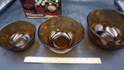 3 Pc. Serving Bowl Set - The Harvest Amber Collection By Anchor Hocking