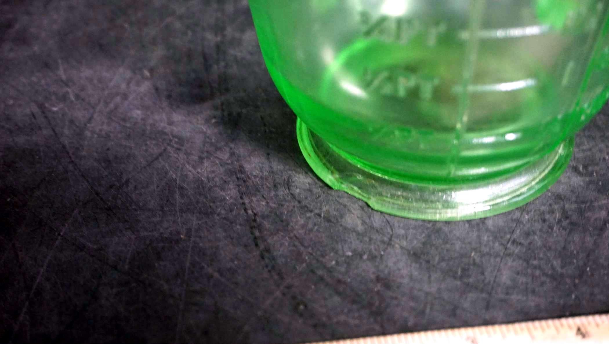 Uranium Green Glass Measuring Cups (Small Chip On Base Of One)