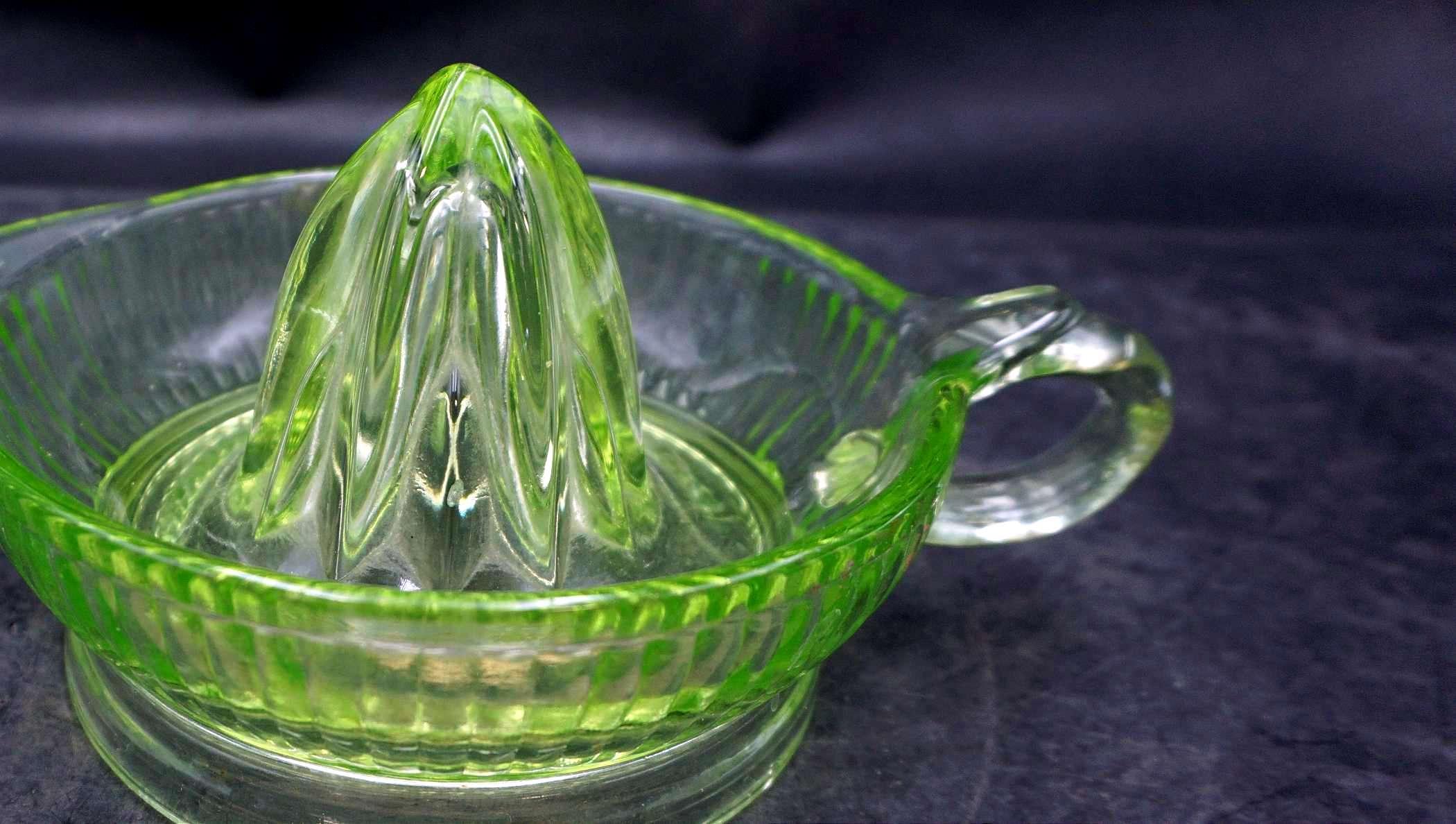 Uranium Green Glass Juicer (Chipped)