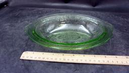 Uranium Green Glass Serving Bowl